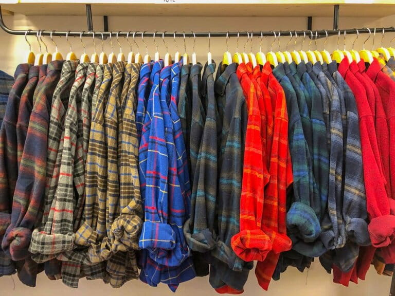 plaid shirts for 90s style on hanging clothes plaid shirts for 90s style on hanging clothes
