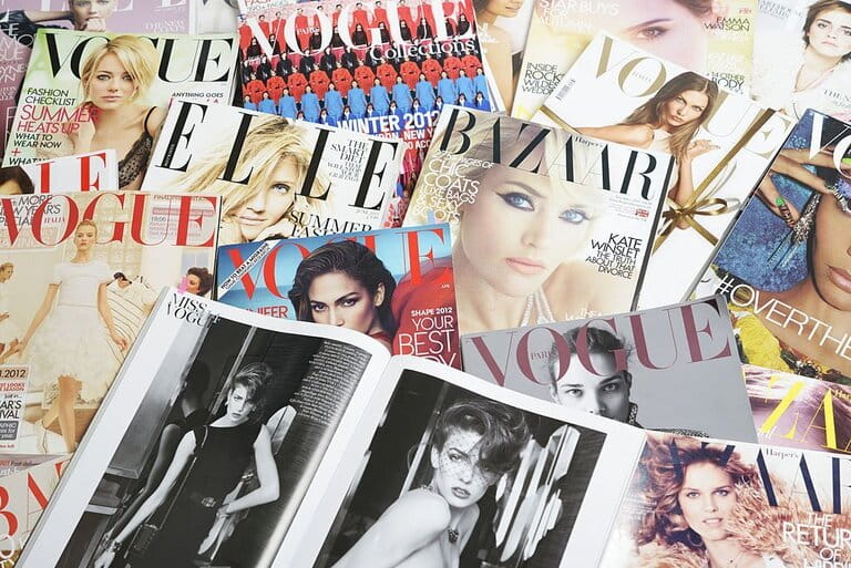 Stacked fashion magazines Stacked fashion magazines